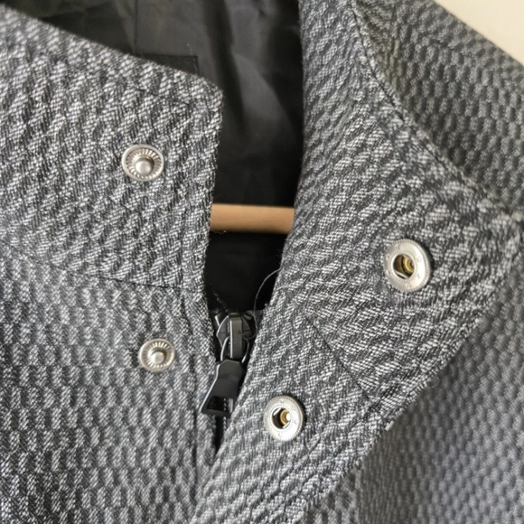 $139 Alfani Long Sports Coat Sz L Women Black Boulder  Zip Snap Buttons Jacket - Picture 6 of 11